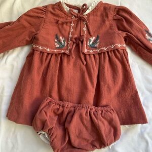 Charming Rust Kids Dress Set